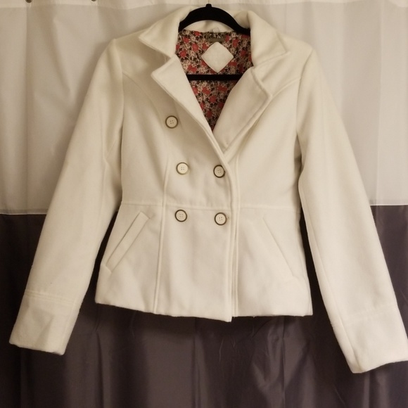 Jackets & Blazers - Pea Coat w/Detachable Hood (Off-White)
